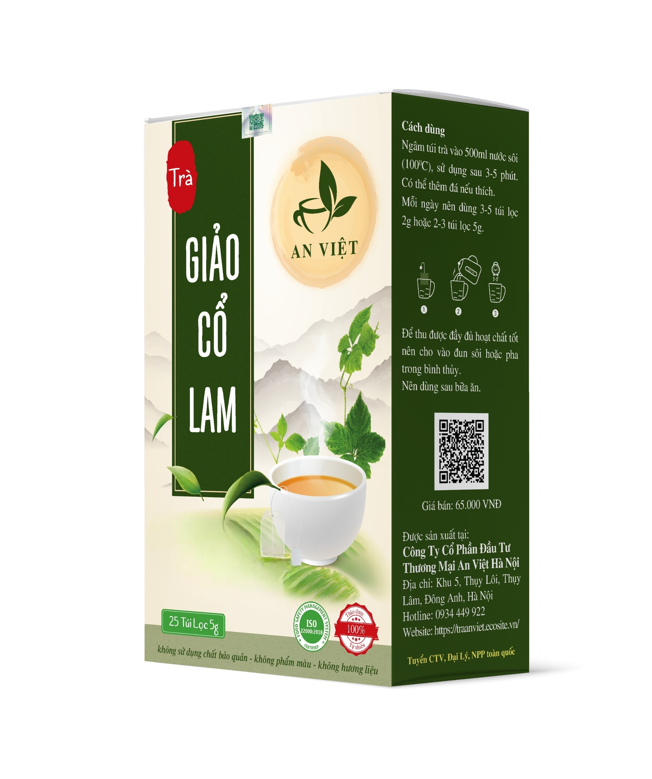Trà giảo cổ lam An Việt 25 túi lọc 5gam (tuyển NPP độc quyền tỉnh 0934449922)