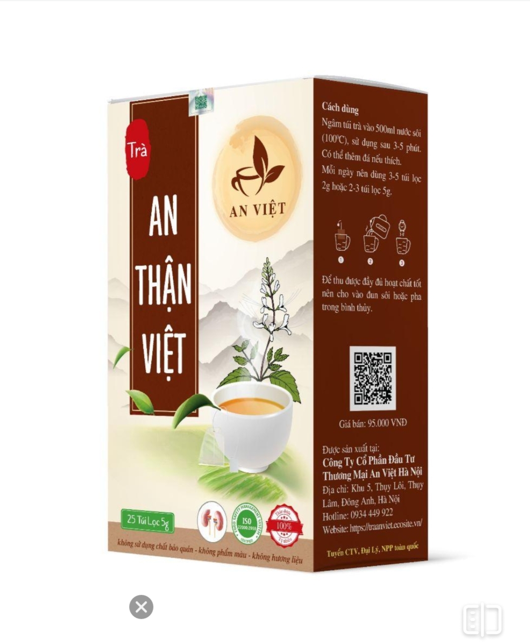 Trà An Thận Việt 25 túi lọc 5 gam (tuyển NPP độc quyền tỉnh 0934449922)