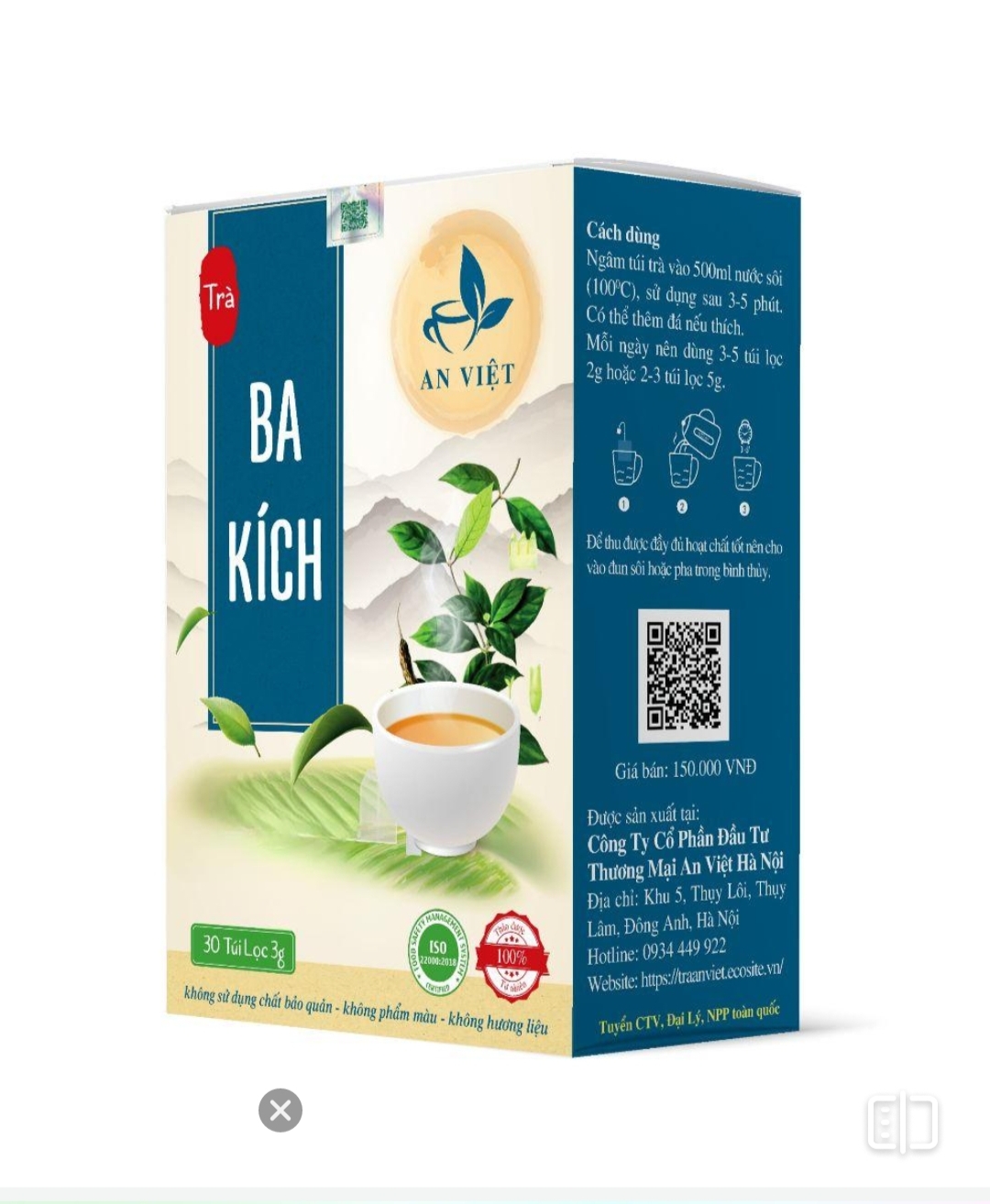 Trà Ba Kích An Việt 30 túi lọc 3 gam