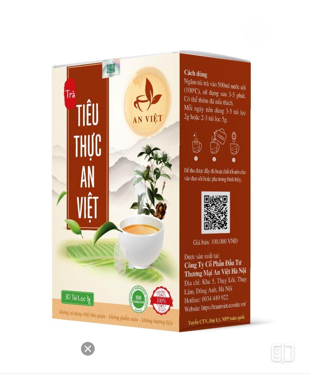 Trà tiêu Thực An Việt 30 túi lọc 3 gam (tuyển NPP độc quyền tỉnh 0934449922)